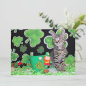 Patton's St. Patrick's Day Cat/Kitten-Flat Kaart (Staand voorkant)
