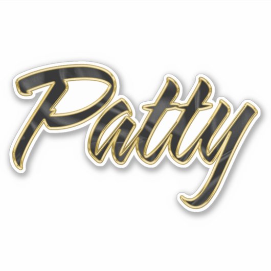 Patty black gold Lettering Aufkleber Sticker (Voorkant)