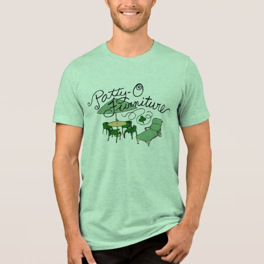 Patty-O Meubels, Grappige St. Patrick's Day Pun Tri-Blend Shirt (Voorkant)