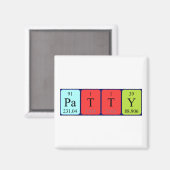 Patty periodieke table name magnet magneet (Voorkant / Achterkant)