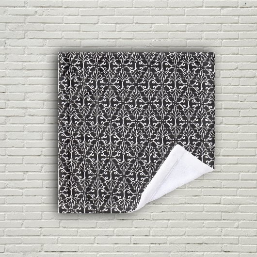 Patty Scrolled Black White Damask Pattern