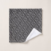 Patty Scrolled Black White Damask Pattern (Gant de toilette)