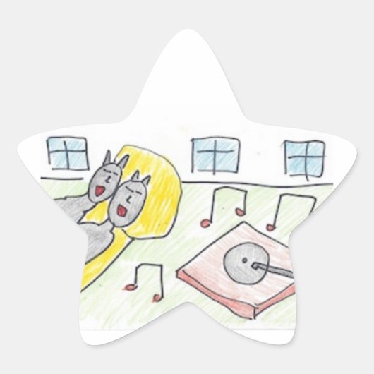 Patty The Black Cat Bedtime Stories Star Sticker (Voorkant)