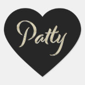 Patty white gold Handwriting Aufkleber Herz Hart Sticker (Voorkant)