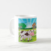 Pâturage De Vaches Sur Une Ferme Animaux Café Mug (Devant gauche)