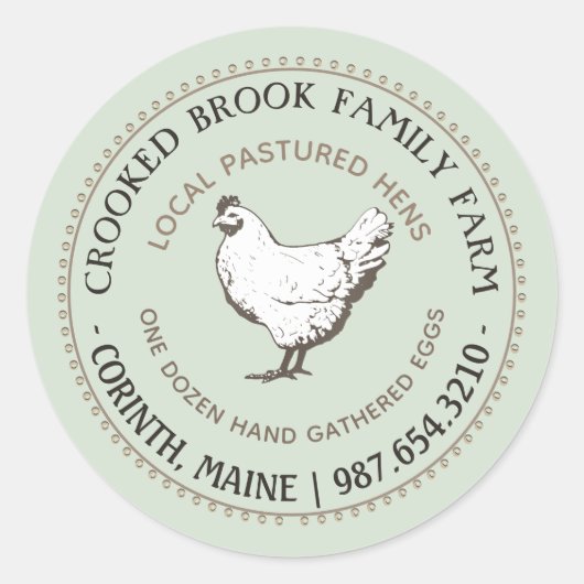 PÂTURAGE HEN FARINE OEUF FRAIS Étiquette vert Vint (Devant)
