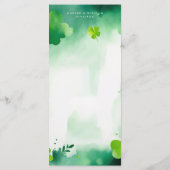 Pâturage vert de St. Patrick menu mariage (Dos)