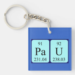 Pau periodieke lijstnaam - het sleutelwoord sleutelhanger