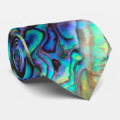 Paua abalone cravate carapace bleue et verte (Roulé)