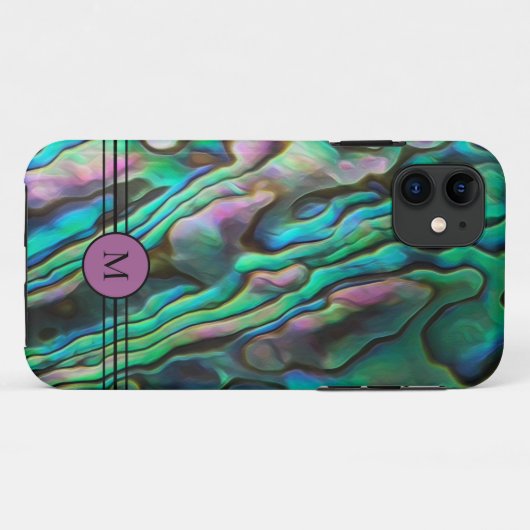  Paua Abalone-Initiaal telefoongeval Case-Mate iPhone Case (Achterkant (horizontaal))