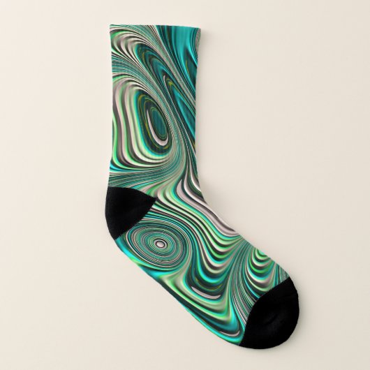 Paua Abalone Shell Fractal Abstrait dans Teals (Gauche intérieur)