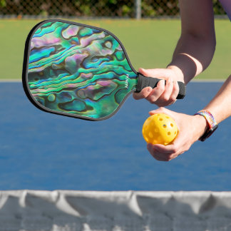 Paua Shell Look Pickleball-paddles met monogram Pickleball Paddle