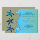 Paua Shell Starfish Faire-part de mariage (Devant / Derrière)