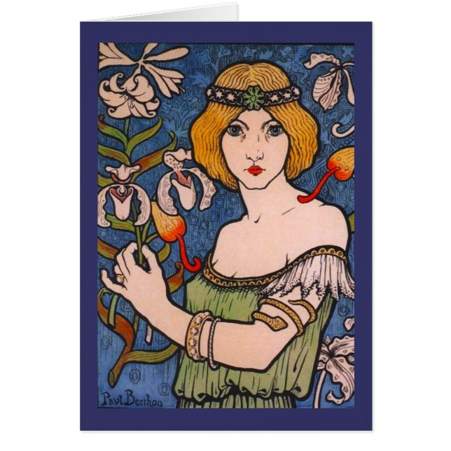 Paul Berthon - Lady met Orchids (Voorkant)