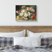Paul Biva een mandje Rozen Canvas Afdruk (Insitu (Slaapkamer))