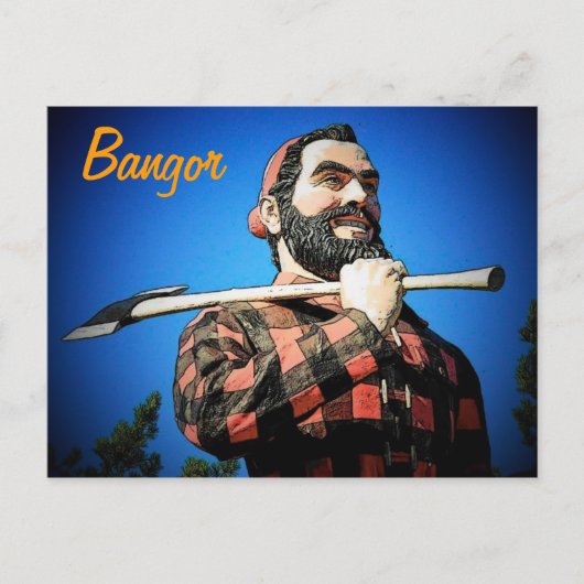 Paul Bunyan in Bangor Briefkaart (Voorkant)