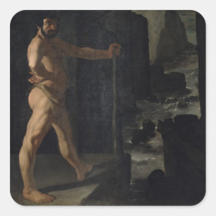 Paul Cezanne Apotheose van Delacroix Vierkante Sticker