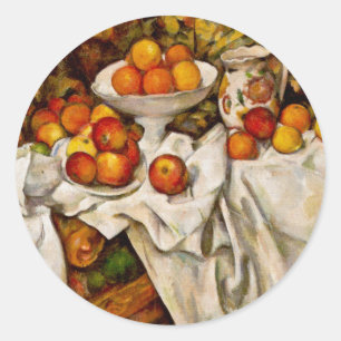 Paul Cezanne Appelt Sinaasappels Impressionisme Ronde Sticker