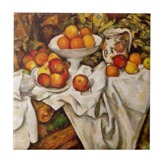Paul Cezanne Appelt Sinaasappels Impressionisme Tegeltje (Voorkant)