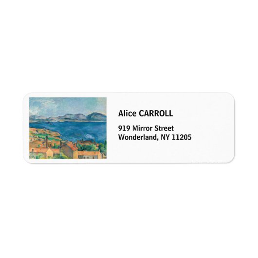 Paul Cezanne - Baai van Marseille, vanuit Estaque Etiket (Voorkant)