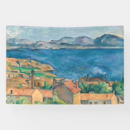 Paul Cezanne - Baai van Marseille, vanuit Estaque Spandoek (Horizontaal)