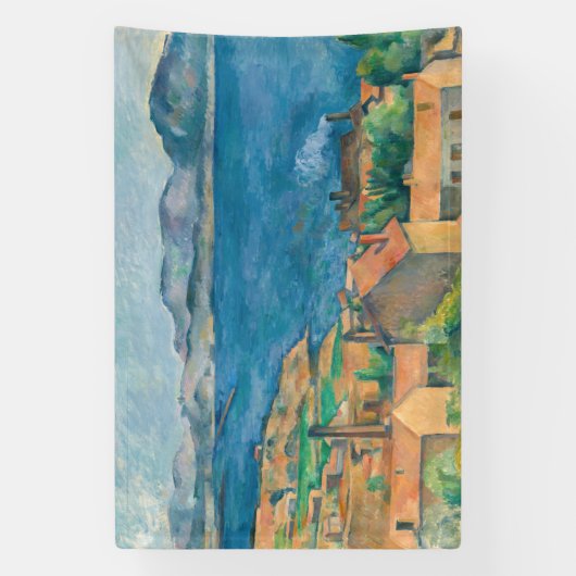 Paul Cezanne - Baai van Marseille, vanuit Estaque Spandoek (Verticaal)