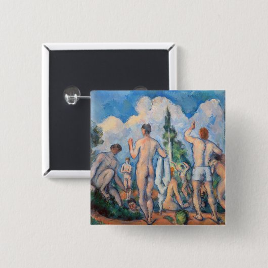 Paul Cezanne - Bathers Vierkante Button 5,1 Cm (Voorkant /achterkant)