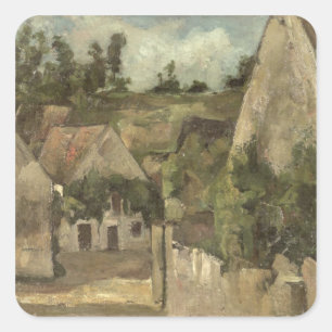 Paul Cezanne Crossroad at the Rue Remy, Auvers Vierkante Sticker