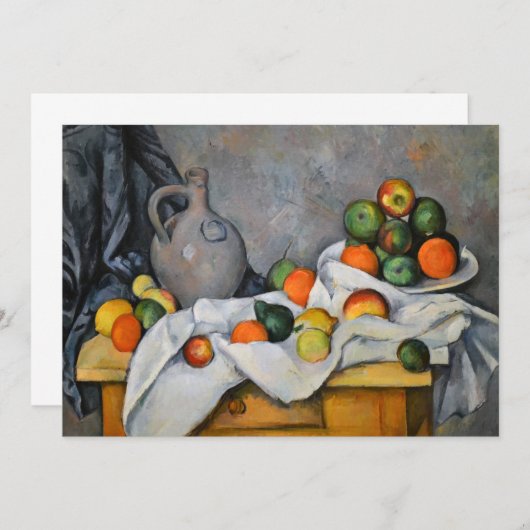 Paul Cezanne - Curtain, Jug en Fruit Bowl Bedankkaart (Voorkant / Achterkant)