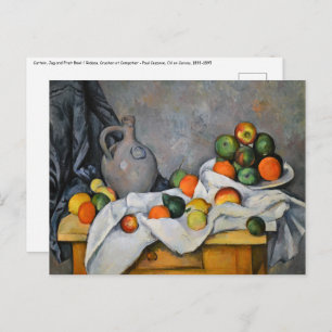 Paul Cezanne - Curtain, Jug en Fruit Bowl Briefkaart
