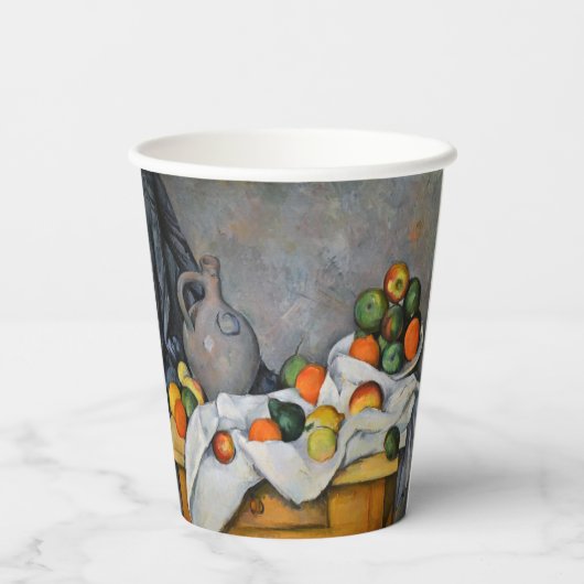 Paul Cezanne - Curtain, Jug en Fruit Bowl Papieren Bekers (Achterkant)