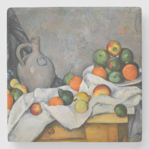 Paul Cezanne - Curtain, Jug en Fruit Bowl Stenen Onderzetter