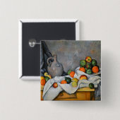 Paul Cezanne - Curtain, Jug en Fruit Bowl Vierkante Button 5,1 Cm (Voorkant /achterkant)