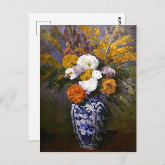 Paul Cezanne Dahlias in een Delft Vase Briefkaart (Voorkant / Achterkant)