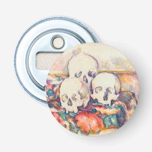 Paul Cezanne - De Drie Schedels Aquarel Button Flesopener
