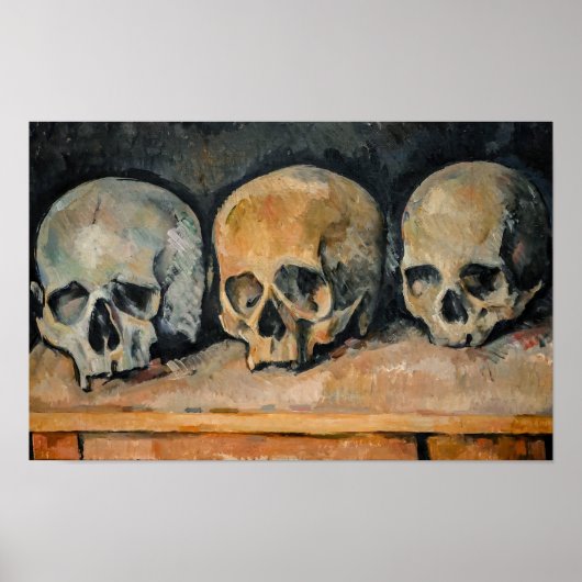 Paul Cezanne - De Drie Schedels Poster (Voorkant)