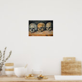 Paul Cezanne - De Drie Schedels Poster (Keuken)