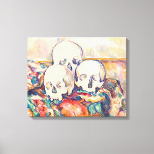 Paul Cezanne - De Drie Schedels Waterverf Canvas Afdruk