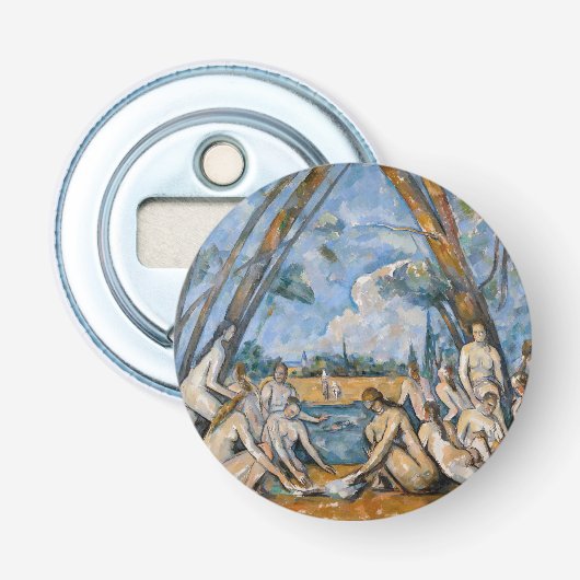 Paul Cezanne - De Grote Bathers Button Flesopener (Voorkant)