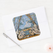 Paul Cezanne - De Grote Bathers Vierkante Sticker (Envelop)