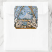 Paul Cezanne - De Grote Bathers Vierkante Sticker (Tas)