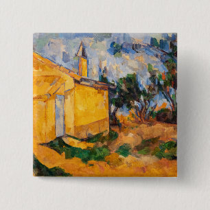 Paul Cezanne - De hut van Jourdan Vierkante Button 5,1 Cm