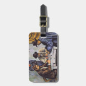 Paul Cezanne - De kaartspelers Bagagelabel (Voorkant verticaal)