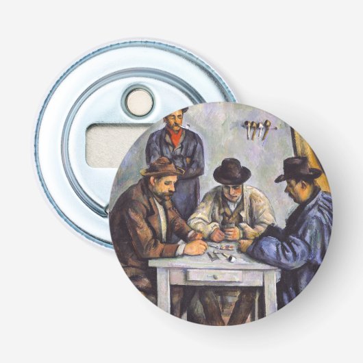Paul Cezanne - De kaartspelers Button Flesopener (Voorkant)