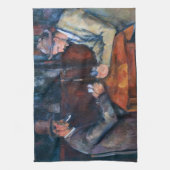 Paul Cezanne - De kaartspelers Theedoek (Verticaal)