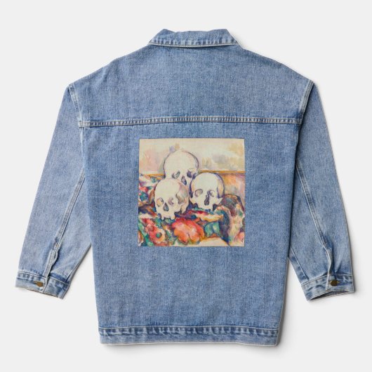 Paul Cezanne - De Waterverf van de Drie Skull Denim Jacket (Achterkant)