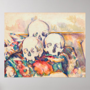 Paul Cezanne - De Waterverf van de Drie Skull Poster