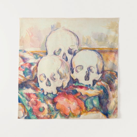 Paul Cezanne - De Waterverf van de Drie Skull Wandkleed (Voorkant)
