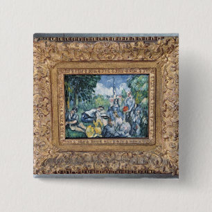 Paul Cezanne   Dejeuner sur l'herbe, 1876-1977 Vierkante Button 5,1 Cm