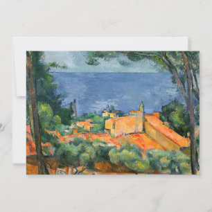 Paul Cezanne - Estaque met Red Roofs Bedankkaart